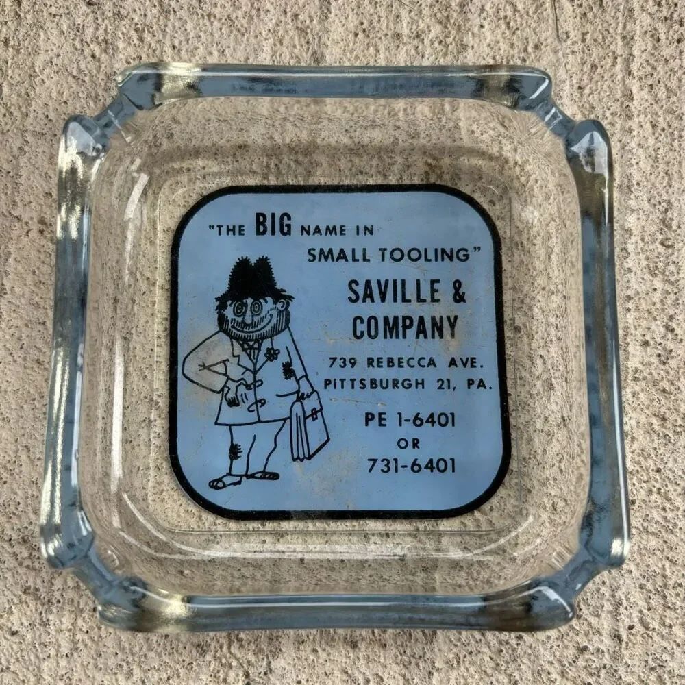Vintage Glass Ashtray Saville & Company Small Tooling Pittsburgh